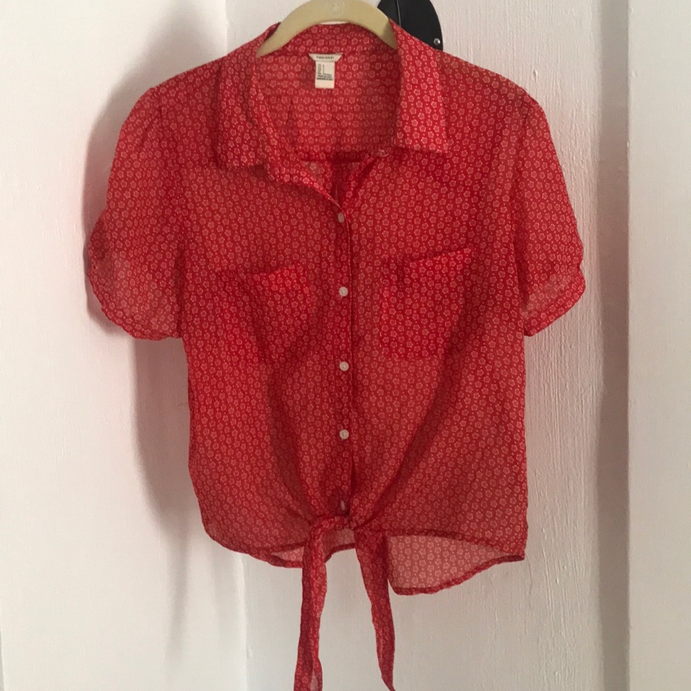 sheer floral  blouse